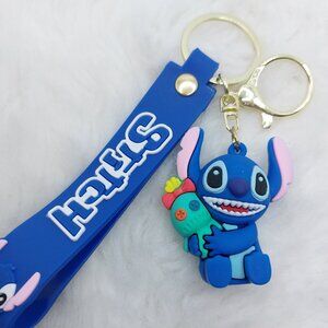2/$25 Stitch and Scrump keychain wrist strap lanyard with 'Stitch'